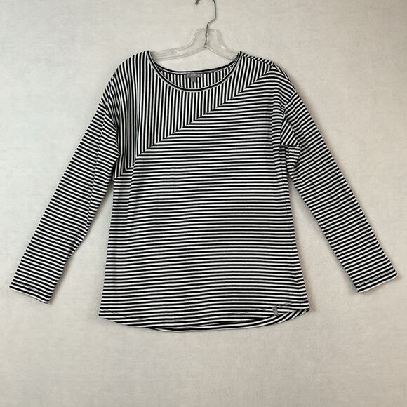 Talbots Tops - T By Talbots Shirt Womens XS Navy Blue White Stripes Knit Long Sleeves